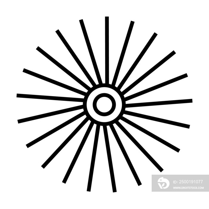 minimalist sun illustrations in an outline style. a simple drawing of the ancient sun symbol for creative design.