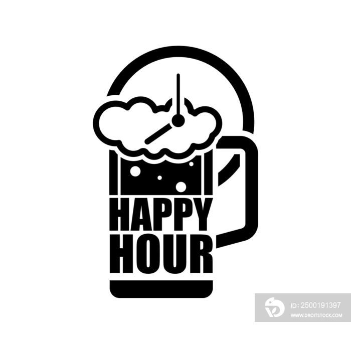 Happy hour icon isolated illustration.