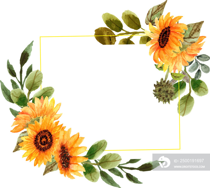 frame of sunflowers