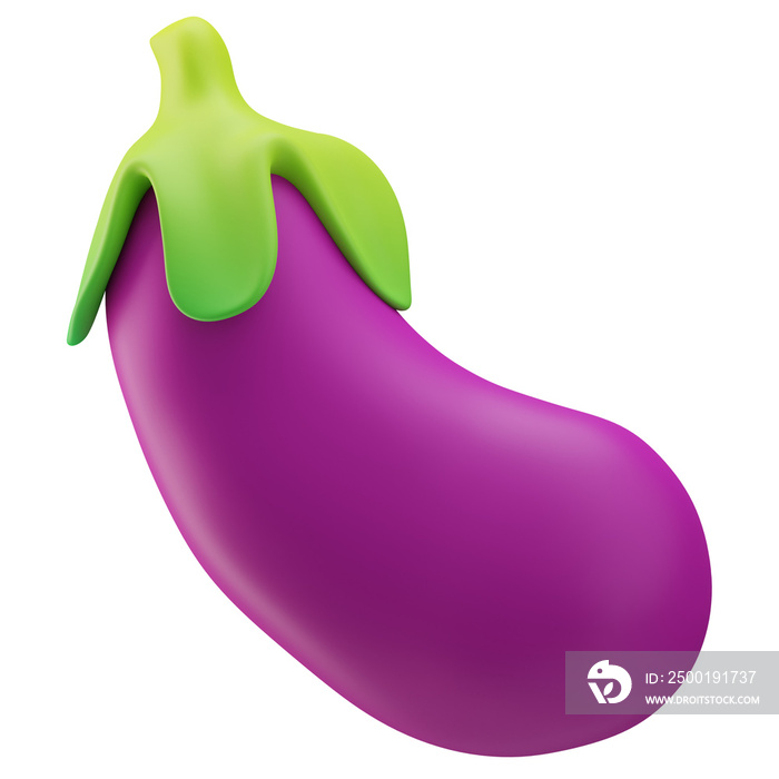 Eggplant Vegetable Icon, 3d Illustration