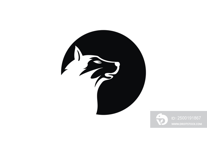 Abstract wolf icon logo template design isolated white background