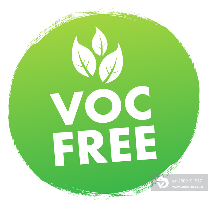 Voc free. Volatile organic compounds-free abstract. Vector stock illustration