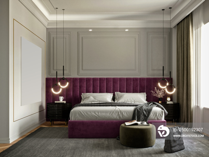 3d render of luxury hotel room