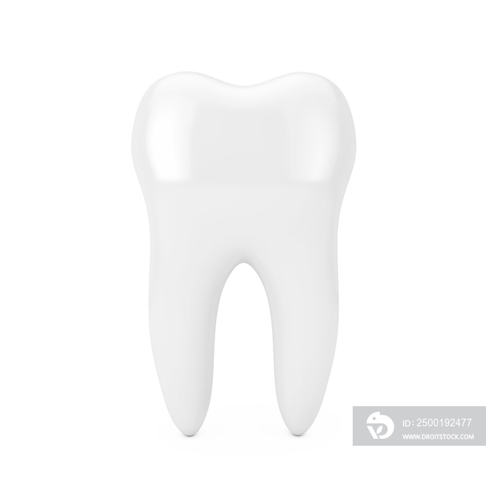 Dental Health and Hygiene Concept. White Tooth. 3d Rendering