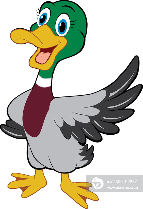 Cute cartoon duck PNG transparent background