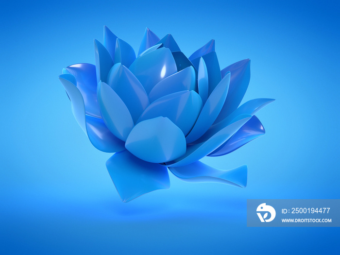 3d rendered illustration of a blue lotus flower