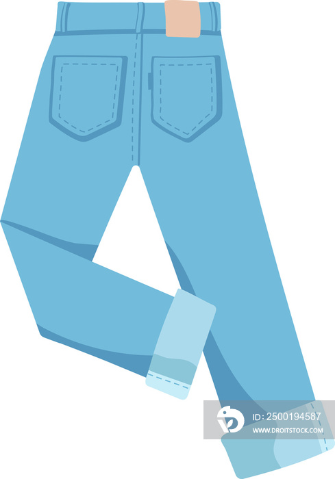 Jeans, Denim, flat design and Illustration..