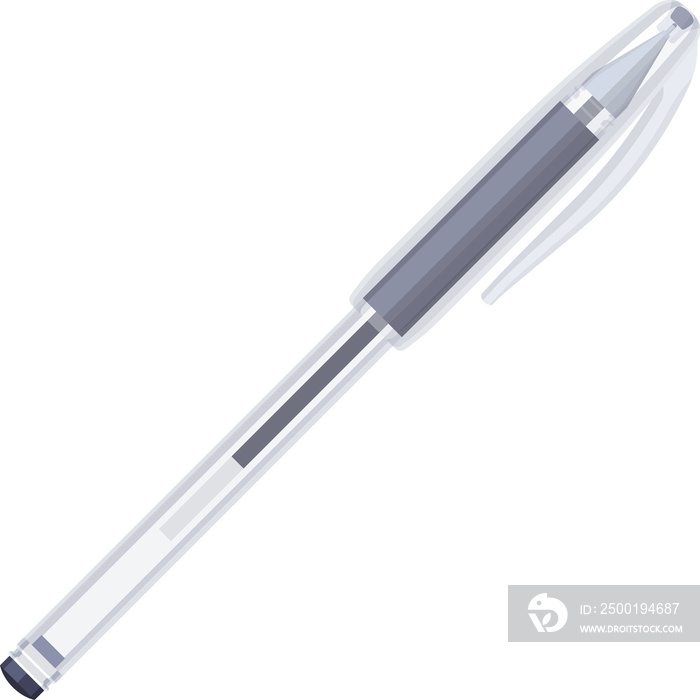 School stationery element blue ballpoint pen with pen cap