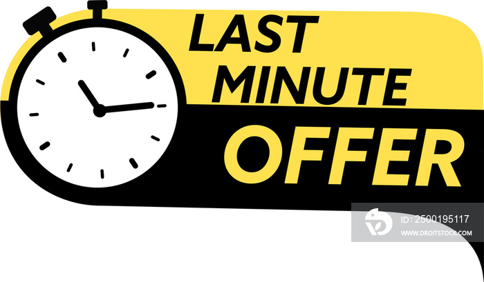 Last minute offer black and yellow sale banner