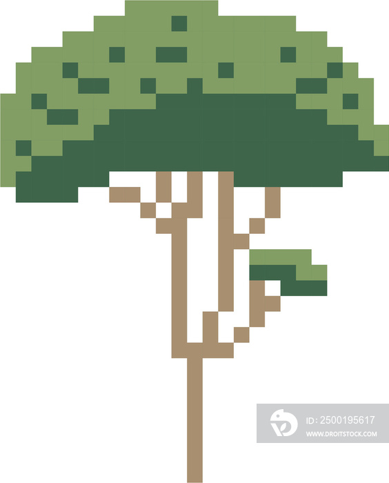 simplicity tree freehand pixel flat design