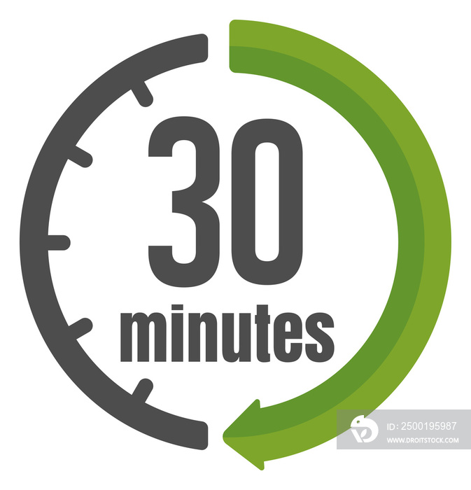Clock , timer (time passage) icon / 30 minutes (png)