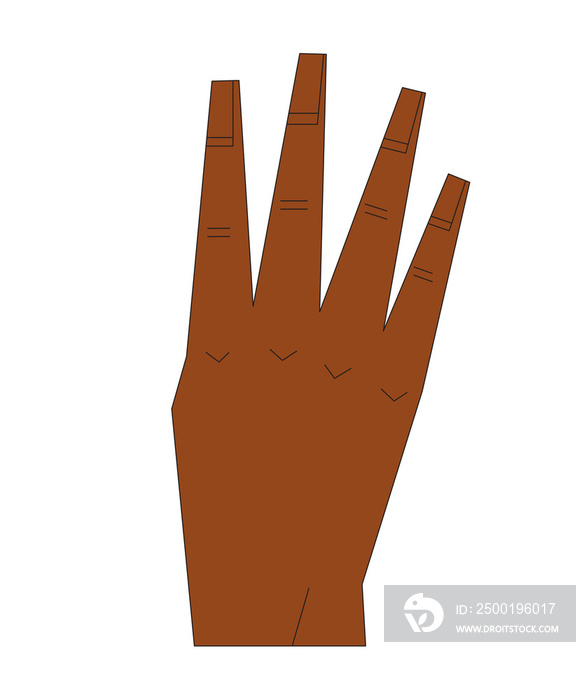 Diverse Hand Signals Number 4 ASL Dark Medium Skin Tone