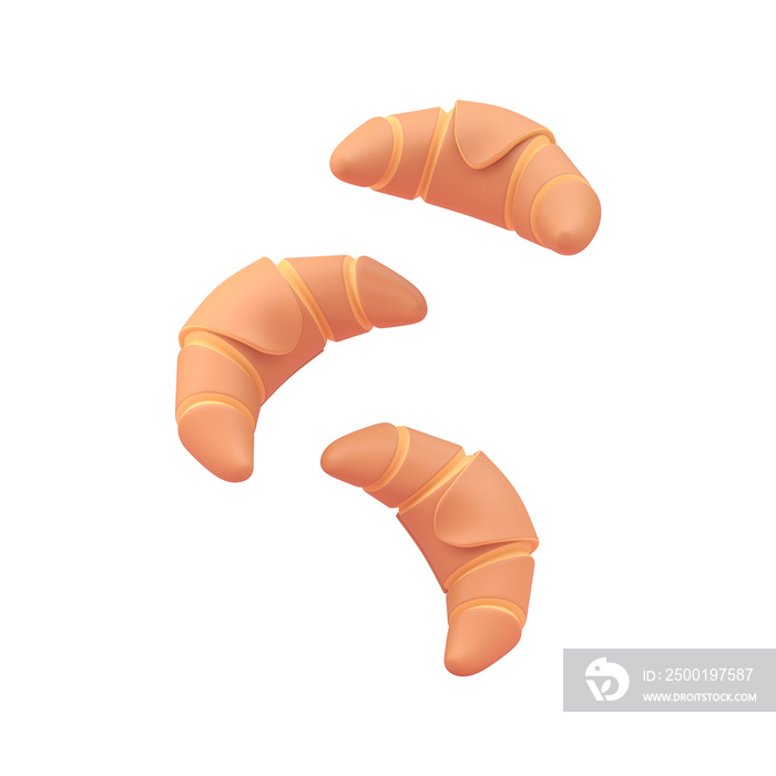 3D Croissant. 3D render