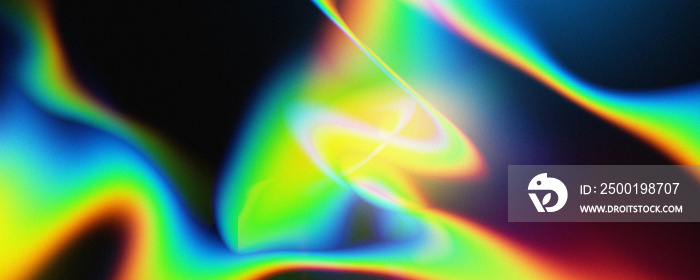 the abstract rainbow pattern on black. the dynamic movement of the light for copy space and background. glow illustration for design element.