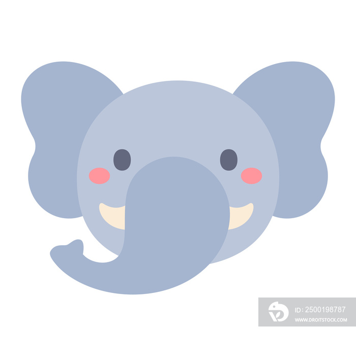 Elephant vector. cute animal face design for kids