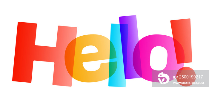 Word hello color lettering illustration