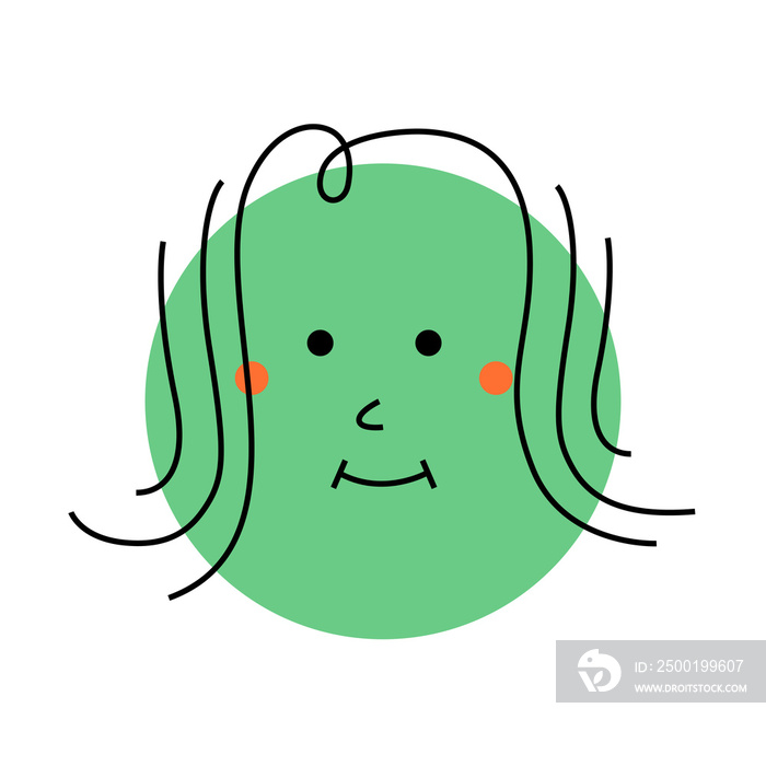 green cute face