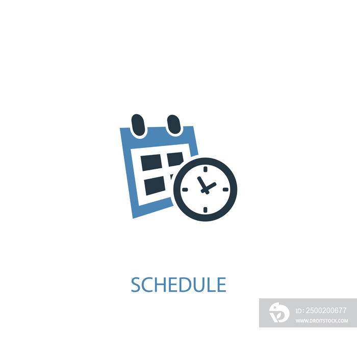 schedule concept 2 colored icon. Simple blue element illustration. schedule concept symbol design fr