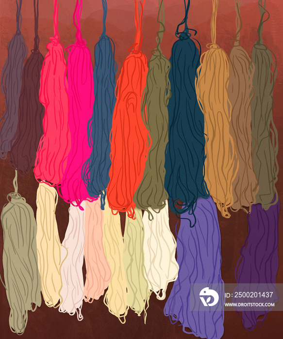 peruvian wool colors illustration