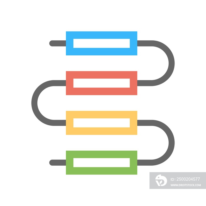 Project iteration sprints icon. Software development process flowchart symbol.