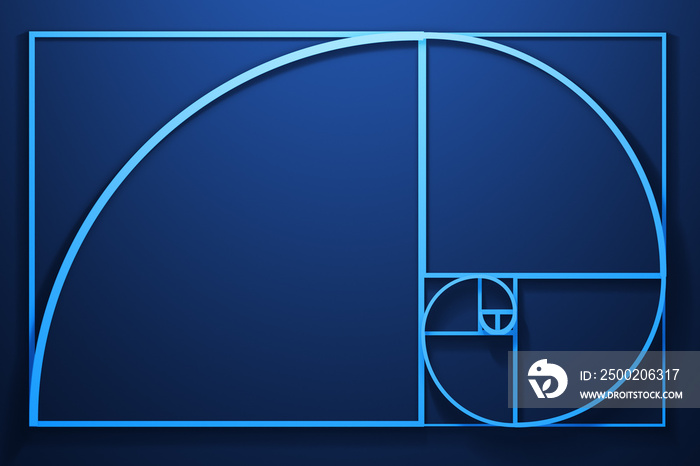 Fibonacci spiral diagram with numbers