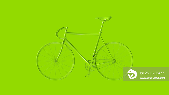 Lime Green Fixed Gear Racing Bike 3d illustration 3d render