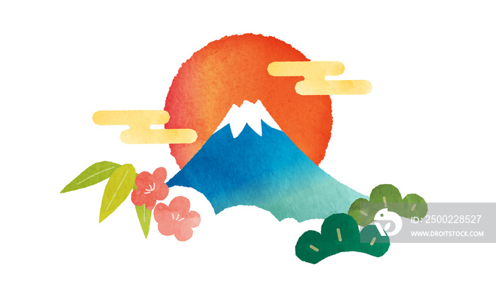 富士山と初日の出