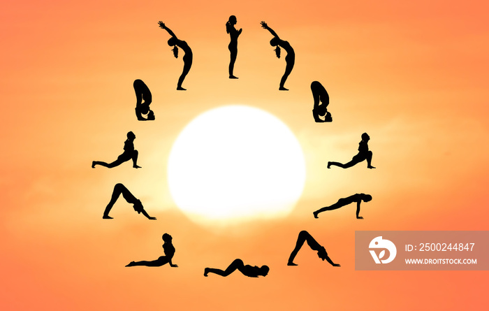 sun salutation or surya namaskara,yoga posture