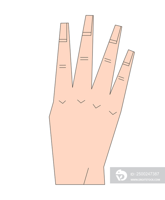 Diverse Hand Signals Number 4 ASL Ligth Skin Tone