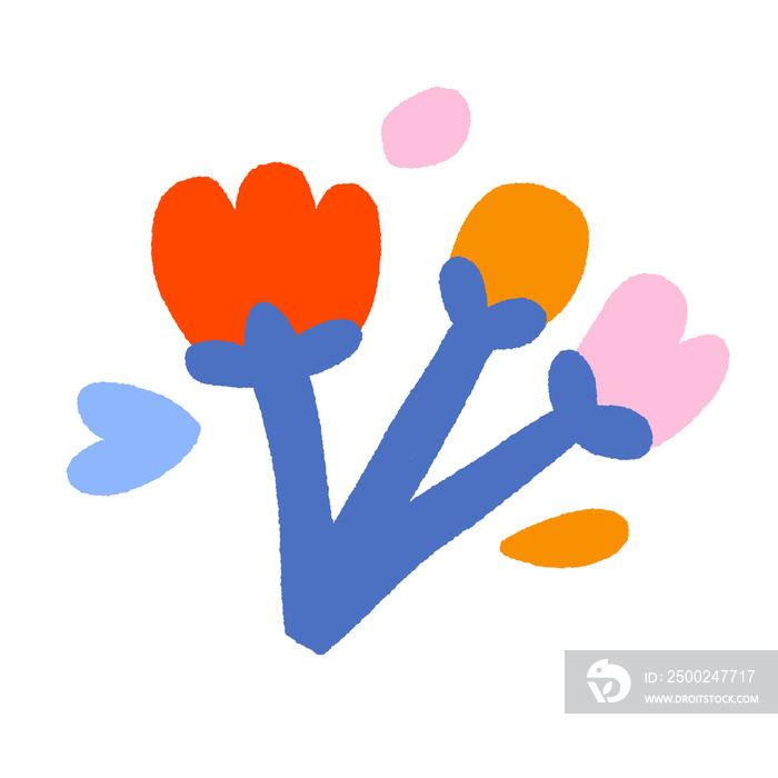 Colorful folk floral illustration