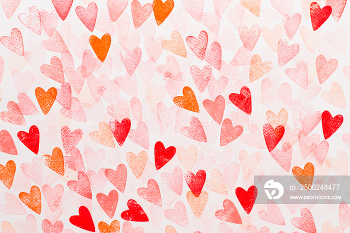 Abstract watercolor heart background. Concept love, valentine day greeting card.