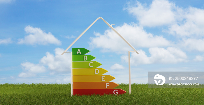 3d-illustration symbol house energy efficiency