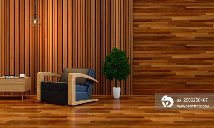 3D rendering of interior modern living room