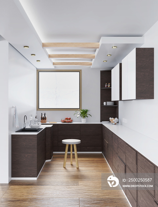 interior of modern small kitchen