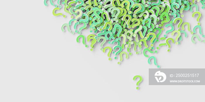 Infinite question marks, business concepts; original 3d rendering