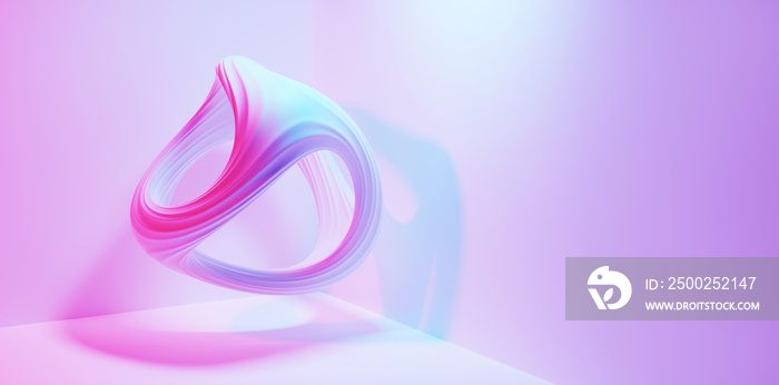 Abstract modern art shape in neon light background