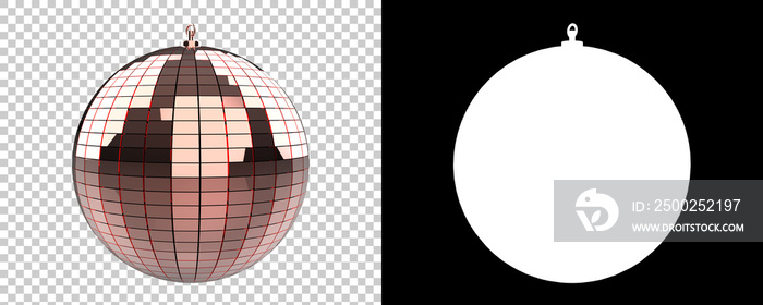 迪斯科球在背景上隔离，带有遮罩。三维渲染-插图