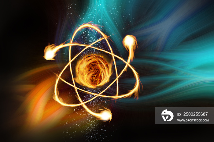 Atomic Particle 3D Illustration