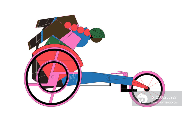 残奥会女运动员轮椅滚动有力