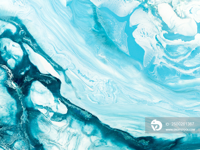 蓝色波浪创意抽象手绘背景，大理石纹理，抽象海洋
