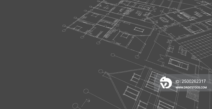 房屋建筑项目立面平面图三维示意图