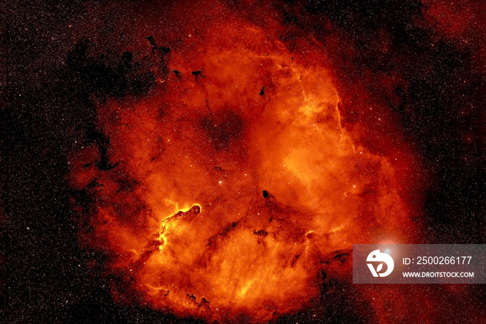 带恒星的橙色太空星云。这张图片的元素由美国国家航空航天局提供