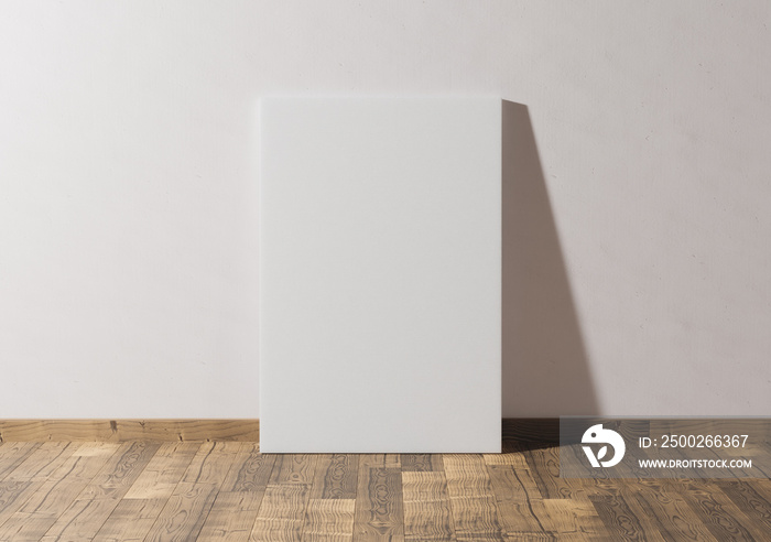 canvas mockup on empty room