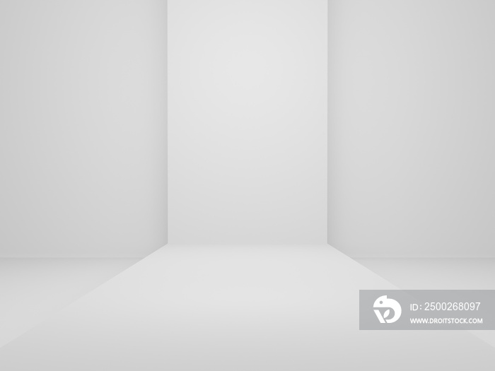 3D rendered white geometric stage