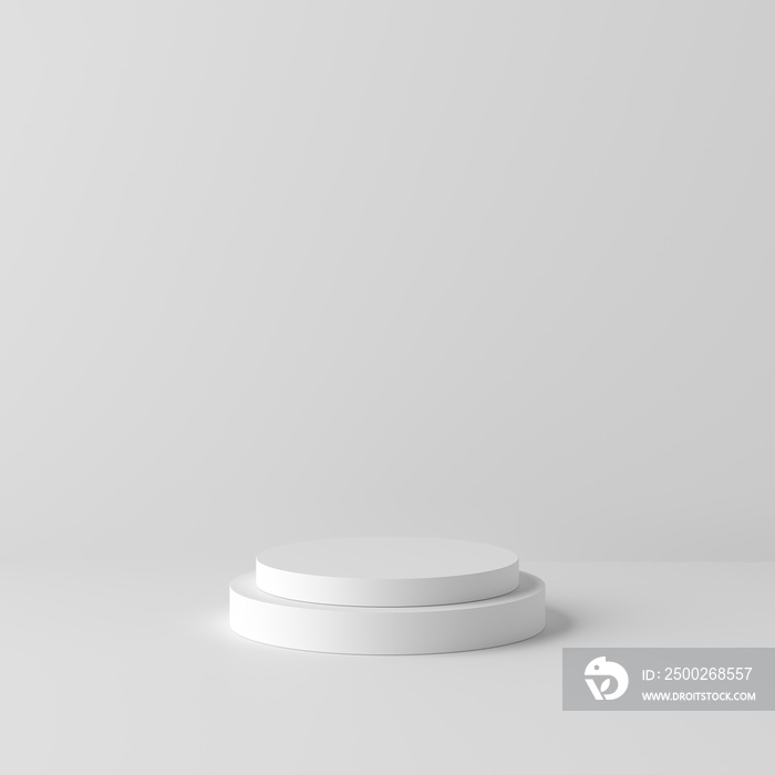 Abstract white background with geometric shape podium for product. minimal concept. 3d rendering