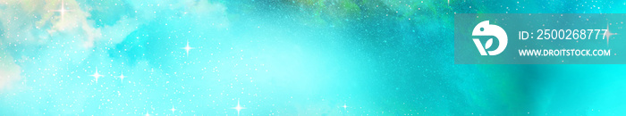 Vibrant Light Blue Colorful Nebula Outerspace Galaxy Universe Background Banner for Ads and Web Bann
