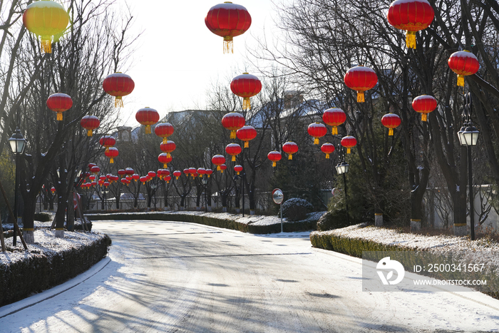 别墅区雪景