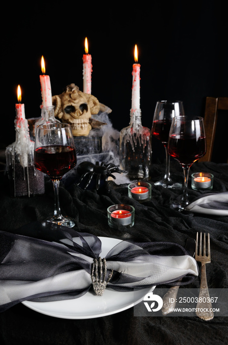 Table setting for Halloween