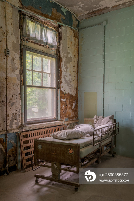 Hospital Bed at Abandoned Asylum