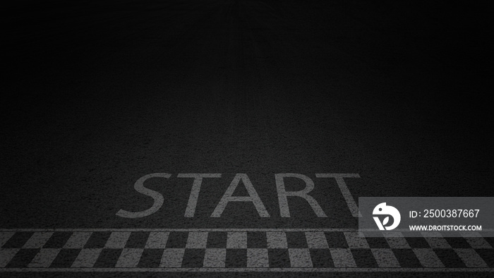 Forward-thinking start-up the business concept for success with start grunge textured on the asphalt